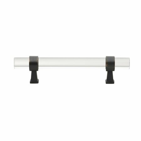 GLIDERITE HARDWARE 3-3/4 in. Center to Center Clear Acrylic Cabinet Pull Oil Rubbed Bronze, 10PK 4718-96-ORB-10